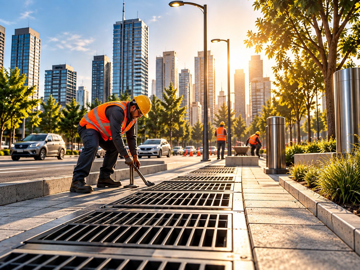 Equipo de OGO instalando infraestructura urbana